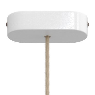 Creative Cables - rosace de plafond ovale 1 point lumineux - 2,7 x 12 x 5,1 cm - blanc