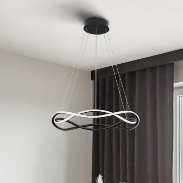 Nova Luce Jinal – suspension – Ø 45 x 120 cm – LED 27W dimmable inclus – noir sable
