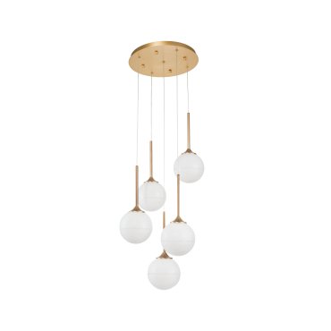 Nova Luce Cantona - lampe suspendue - Ø 35 x 180 cm - laiton doré et blanc