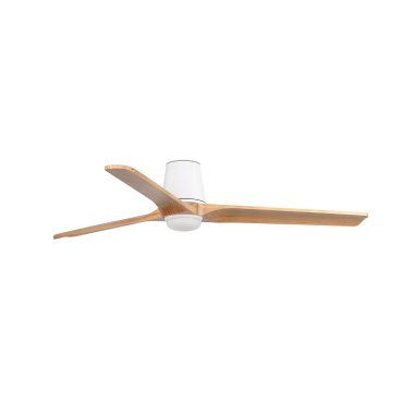 Faro Heywood Tub L - ventilateur de plafond avec lumière - Ø 132 - blanc mat et pino