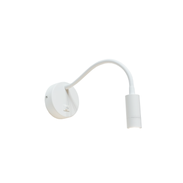 Artdelight Flexi - applique murale avec interrupteur - Ø 10 x 38 cm - 3W LED inclus - blanc