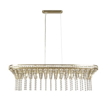 Searchlight Gemma - lampe suspendue - 100 x 26 x 150 cm - laiton satiné et transparent