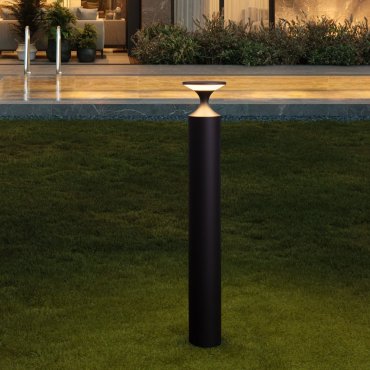 Nova Luce Pistillo - lampe de jardin - Ø 14,5 x 90 cm - 13W LED inclus - IP65 - noir sablé