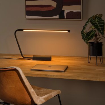 Lucide Madison - lampe de bureau - 62,5 x 5,5 x 33 cm - 6,5W LED dimmable inclus - noir