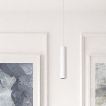 Nova Luce Mare - lampe suspendue - Ø 5,5 x 183 cm - blanc sablé