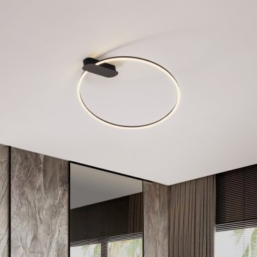Nova Luce Kiklos - plafonnier - Ø 64 x 30 cm - 30W dimmable LED inclus - noir sablé