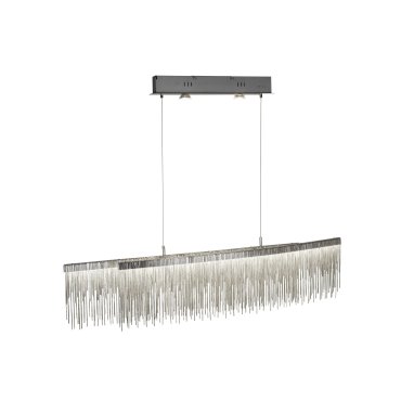 Searchlight Memphis - lampe suspendue - 114 x 14 x 138 cm - 35W + 2 x 4W LED inclus - argent satiné
