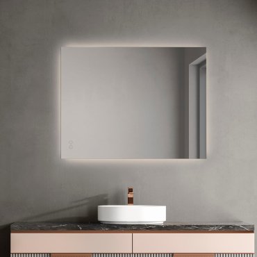 Nova Luce Alda - miroir avec éclairage - 80 x 60 x 3,5 cm - 48W LED inclus - IP44 - argent