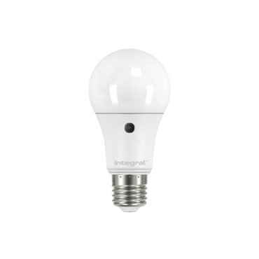 Lampe LED intégrée avec capteur jour/nuit - Ø 6 x 12 cm - E27 - 8,5W non-dimmersible - 2700K - verre laiteux