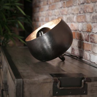 Vico Basket - lampe à poser et lampadaire - Ø 28 x 26 cm - nickel noir