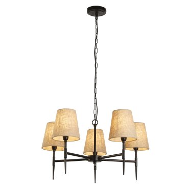 Searchlight Gothic - lustre - Ø 66 x 130 cm - noir et lin naturel