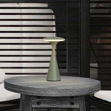 Nova Luce Grigio - lampe de table rechargeable pour extérieur - Ø 10,1 x 19,7 cm - IP54 - vert sauge