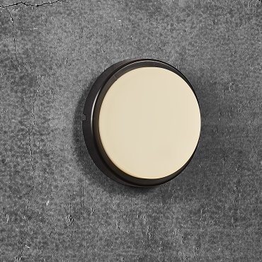 Nordlux Cuba Outdoor Energy Round - plafonnier et applique murale - Ø 17,5 x 4,3 cm - 6,5W LED inclus - IP54 - noir