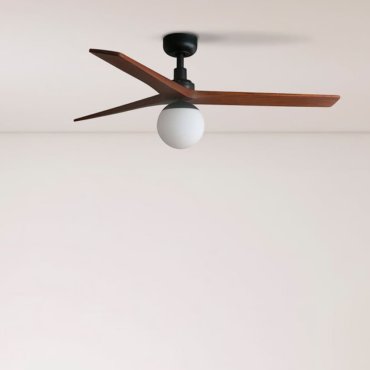 Faro Klim M - ventilateur de plafond avec lumière - Ø 125 cm - noir mat et noyer foncé
