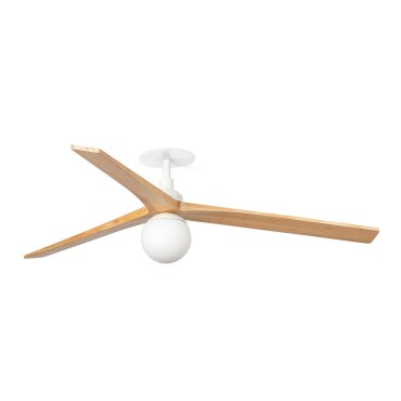 Faro Klim L - ventilateur de plafond avec lumière et rosace encastrée - Ø 150 cm - blanc mat et pin