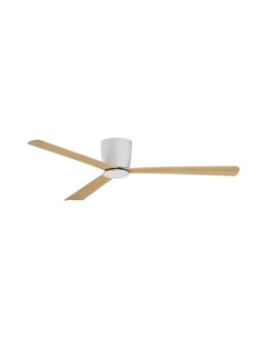 Nova Luce Dell - ventilateur de plafond avec télécommande et option lumière - Ø 121,9 x 18,2 cm - blanc &amp; bois