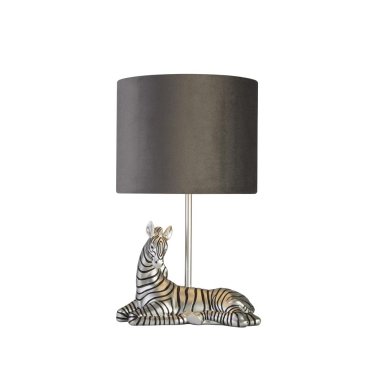 Searchlight Zebra - lampe à poser - 20 x 35 cm - argent et gris