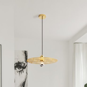 Nova Luce Eres - lampe suspendue - Ø 40 x 150 cm - or