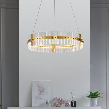 Nova Luce Kezo - lampe suspendue - Ø 60 x 130 cm - 45W dimmable LED inclus - or