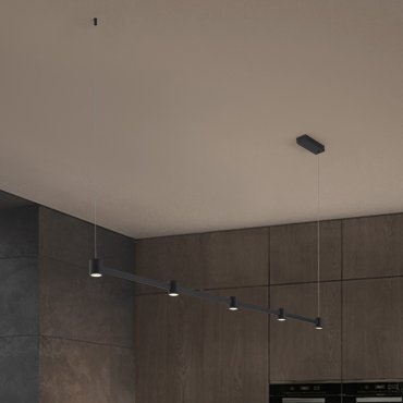 Nova Luce Puize - lampe suspendue - 156 x 140 x 6 cm - 30W dimmable LED inclus - noir sablé