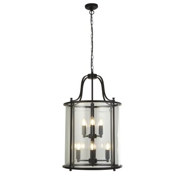 Searchlight Lantern Grande - lampe suspendue - Ø 43 x 150 cm - noir