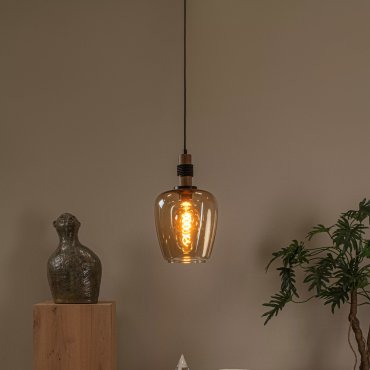 Lucide Ilona - lampe suspendue - Ø 22 x 173 cm - noir