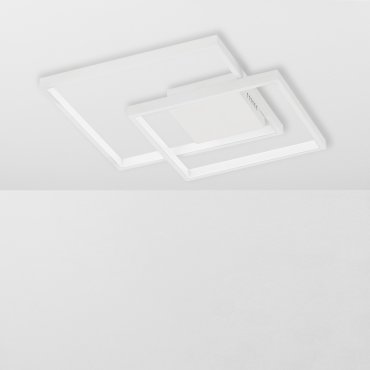 Nova Luce Porto - plafonnier - 42,5 x 42,5 x 6 cm - 30W LED dimmable inclus - blanc sable