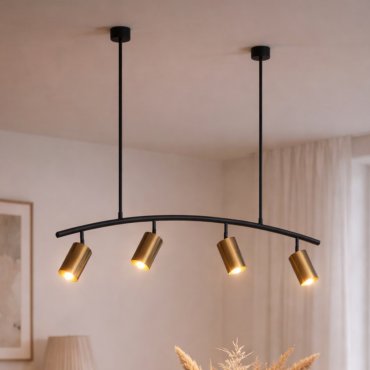 Nova Luce Pogno - suspension - 96,5 x 90 cm - noir et or