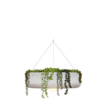 New Garden Elba 59 - lampe suspendue rechargeable avec télécommande - Ø 59 x 15 cm - LED dimmable inclus - IP54 - blanc