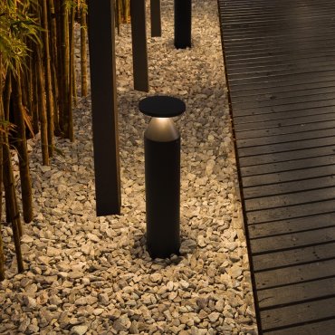 Nova Luce Neve - lampe de jardin - Ø 13 x 50 cm - 11W LED inclus - IP65 - noir sablé