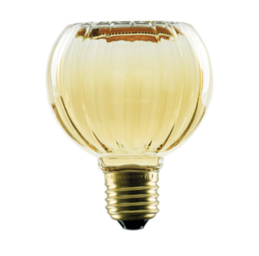 Segula Ampoule LED - Globe flottant droit - Ø 8 x 10,5 cm - E27 - 4W dimmable - 2200K - ambre