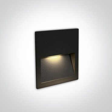 ONE Light Outdoor Dark Light Wall Recessed - applique murale encastrée - 11,5 x 11,5 x 3,5 cm - 4W LED inclus - IP65 - noir