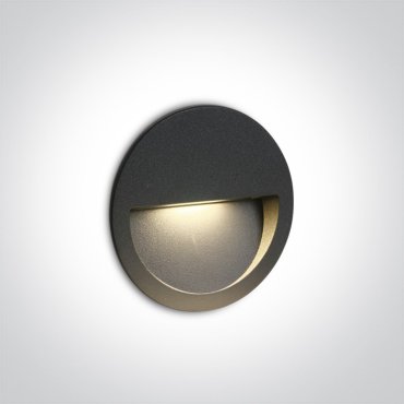 ONE Light Outdoor Dark Light Wall Recessed - applique murale encastrée - Ø 11,4 x 3,5 cm - 3W LED inclus - IP65 - anthracite