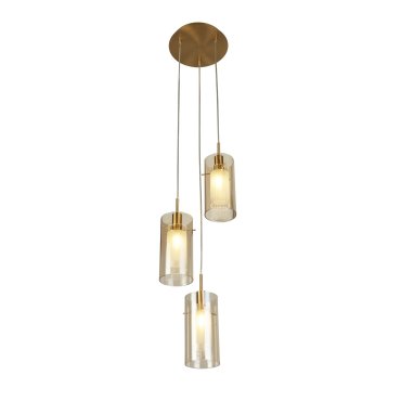Searchlight Duo III - lampe suspendue - Ø 26 x 120 cm - bronze et champagne