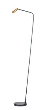 ETH Barry - lampadaire - Ø 20 x 138 cm - LED dimmable 3 W incluse - noir et laiton