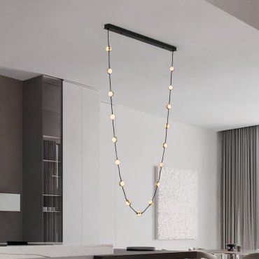 Nova Luce Alcinoe - lampe suspendue - 10 x 210 x 127 cm - 54W dimmable LED inclus - noir mat et or