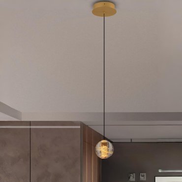 Nova Luce Licio - lampe suspendue - Ø 14 x 150 cm - 4W LED inclus - or