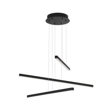 Nova Luce Eben - lampe suspendue - 55 x 55 x 180 cm - 40W LED inclus - noir sable