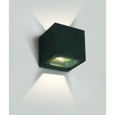ONE Light Cube Wall Lights Up &amp; Down- applique murale extérieure - 10 x 10 x 10 cm - 6W LED inclus - IP65 - anthracite