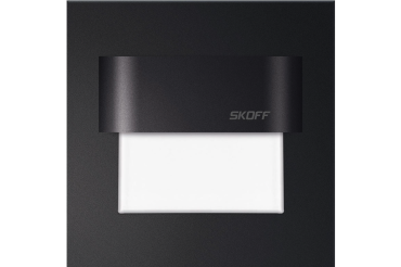 Skoff Tango LED - applique encastrée - 73 x 73 mm, s'intègre dans un boîtier d'encastrement de 60 mm - noir - 230V - 4000K