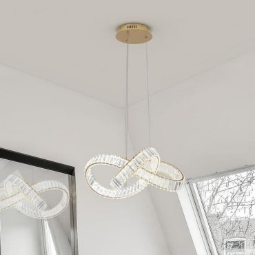 Nova Luce Conceto - suspension - Ø 60 x 120 cm - 49W LED dimmable inclus - or