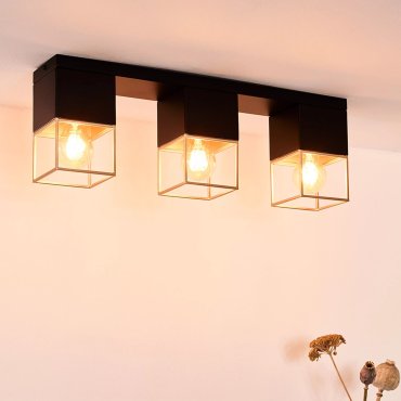 Lucide Rixt - plafonnier - 54 x 10 x 18 cm - noir