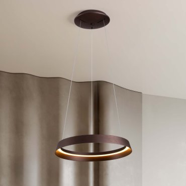 Nova Luce Ormi - lampe suspendue - Ø 45 x 150 cm - 38W dimmable LED inclus - brun café brossé