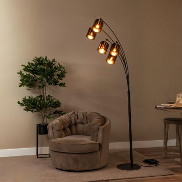 Lucide Rankos - lampadaire - 30 x 71,5 x 200 cm - brun rouille
