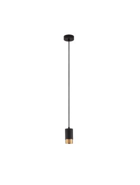 Nova Luce Pogno Mini - lampe suspendue - Ø 5,9 x 150 cm - or et noir
