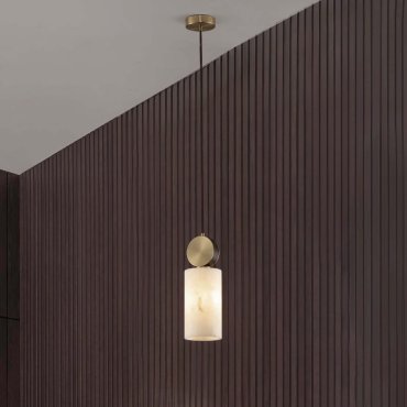 Nova Luce Maru - lampe suspendue - Ø 12 x 145 cm - laiton doré