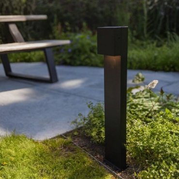 Lutec Gemini XF - lampe de jardin - 9,2 x 11 x 65 cm - 7,4W LED inclus - IP54 - noir - blanc chaud
