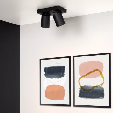 Lucide Nigel - spot en saillie - 20 x 10 x 11,3 cm - 2 x 5W dimmable inclus - dim to warm - noir