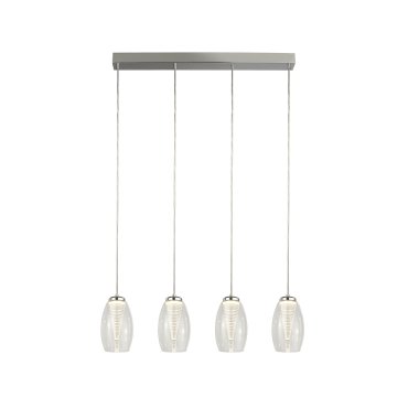 Searchlight Cyclone - lampe suspendue - 75,5 x 11,5 x 150 cm - 21W LED dimmable inclus - chrome et transparent