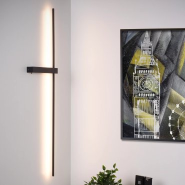 Lucide Segin - applique murale - 90 x 22 x 20 cm - 10W LED inclus - noir